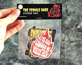 Feminist Sticker Pack | Female Rage Sticker Pack | Gift for Feminist | Feminist Vinyl Stickers | Rage Aesthetic Stickers for E-Reader Laptop