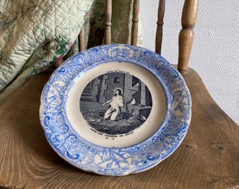 Dessertbord, Jeanne D'Arc, Zijplaat, Antieke Plaat, Verhalenbord, Bord, Gien Plaat