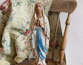 Virgin Mary, Virgin Mary Statue, Vintage Virgin Mary Statue, Religious Iconography, Religious Statue,