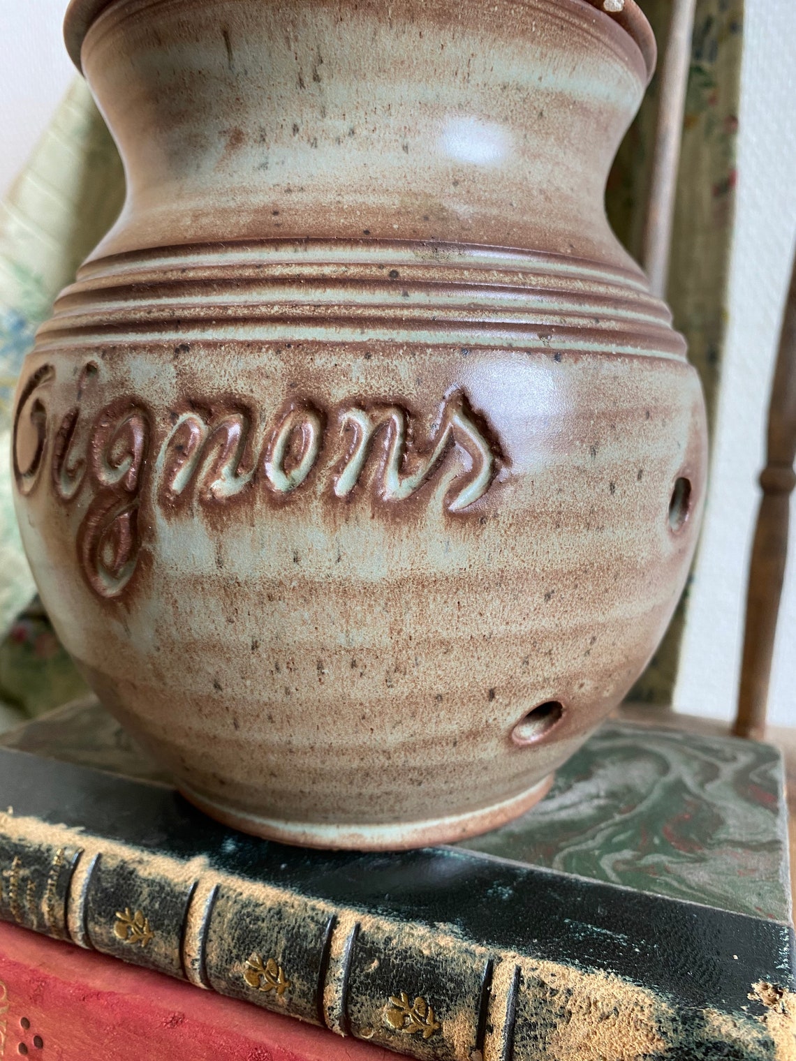 Onion Jar Oignons Jar Storage Jar Onion Storage Onion Etsy
