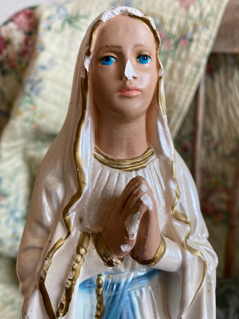 Virgin Mary, Virgin Mary Statue, Vintage Virgin Mary Statue, Religious