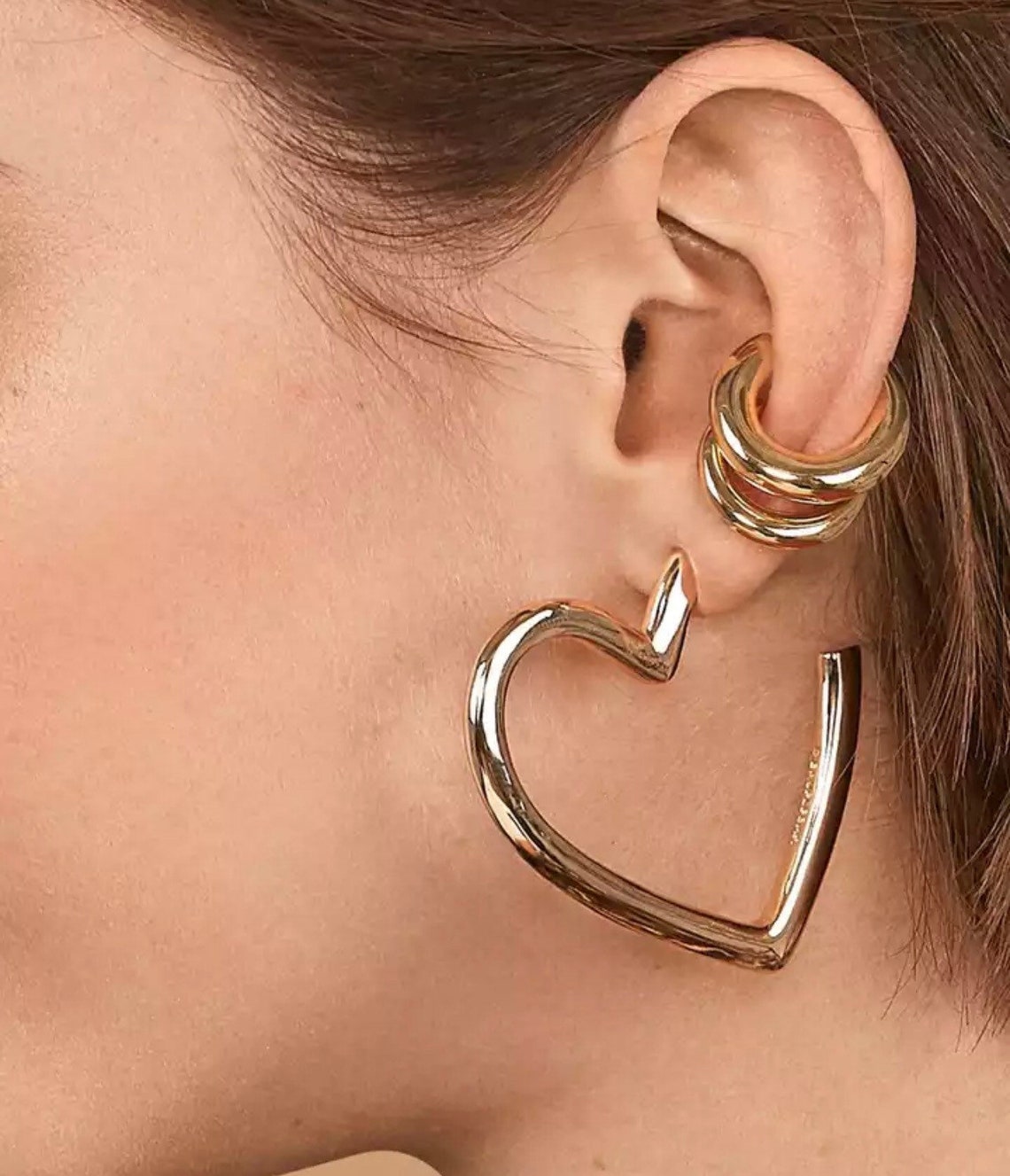 Solid Ear Cuff Set Double Ear Cuff Gold Double Ear Cuff Etsy