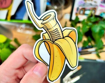 Greve Dooku Lightsaber Banana - Väderbeständigt stansat vinylklistermärke