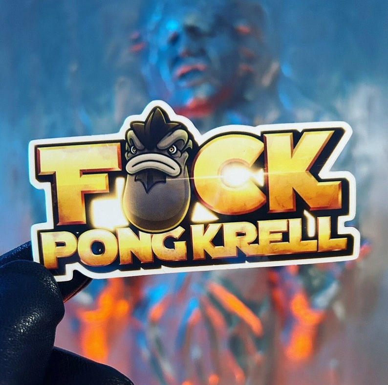 Fck Pong Krell - Väderbeständigt, stansat vinylklistermärke bild 2