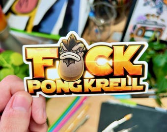 Fck Pong Krell - Weatherproof Die Cut Vinyl Sticker