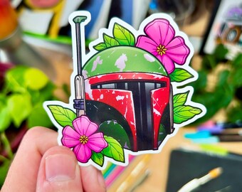 Boba Fett tatueringsdesign - väderbeständig vinylklistermärke