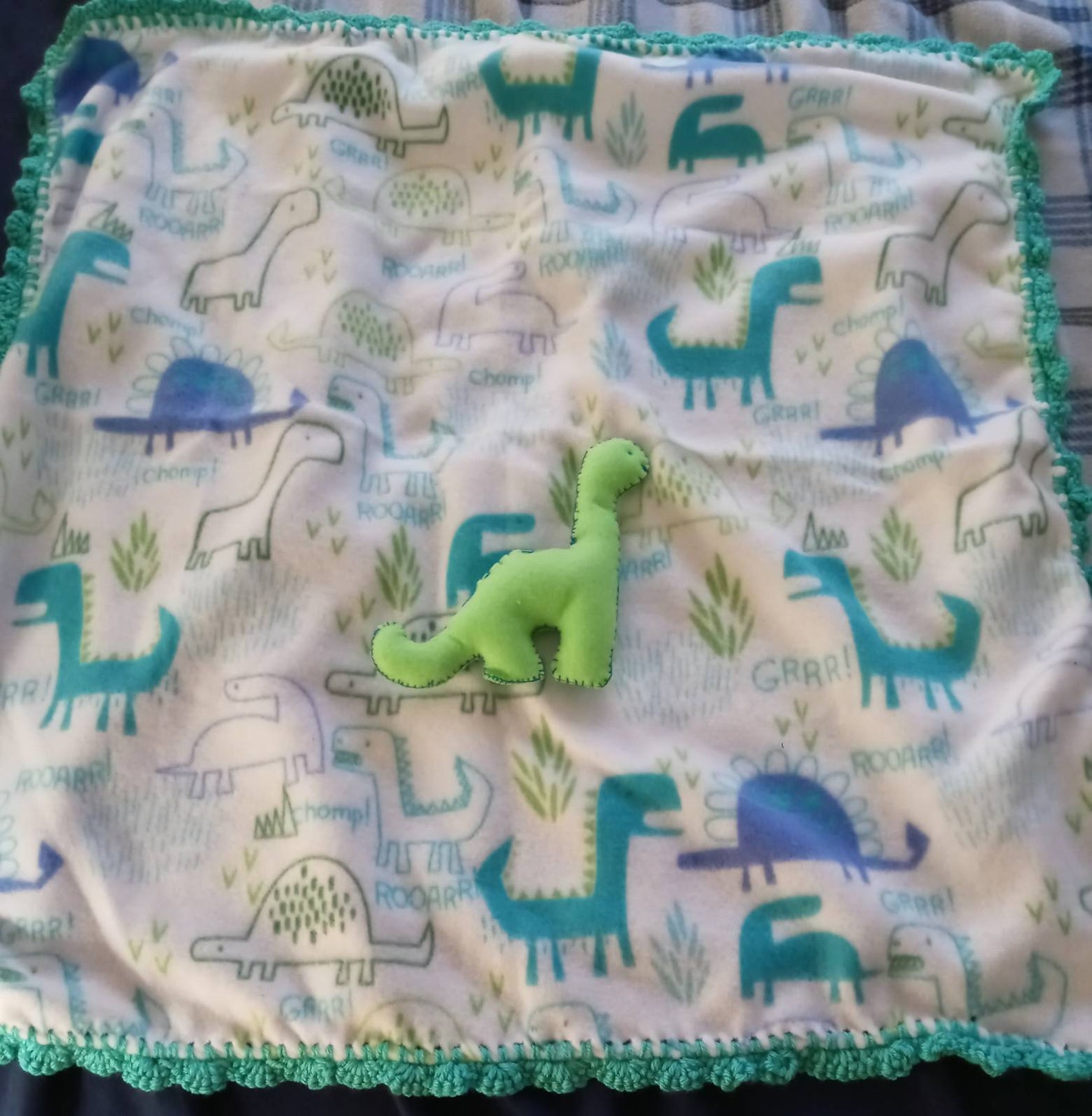 Fleece Dinosaur Baby Blanket With Crochet Border/personalized Etsy