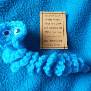 Worry Worm/Crochet/Handmade/Anxiety/ADHD/Stress Toy