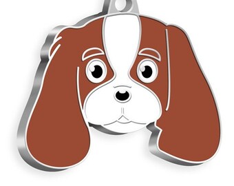 King Charles Cavalier Metal Stamped Medium Dog Spoiled Cav Small Dog Tag Steel Tag Light Weight tag Pet Tag Spoiled