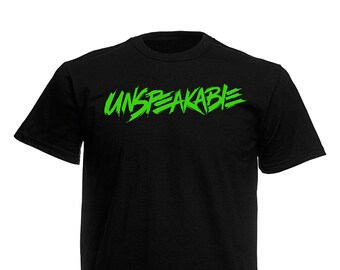 Kids UNSPEAKABLE T Shirt Black with Green Logo - Boys & Girls T Shirt