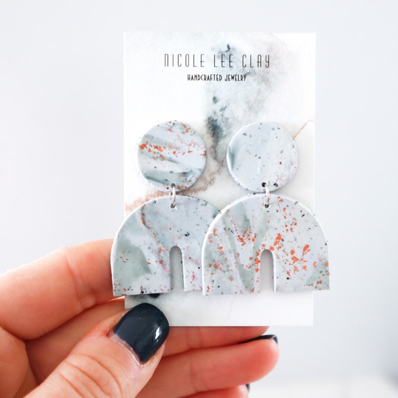 statement Handmade polymer clay earrings handmade lightweight hypoallergenic