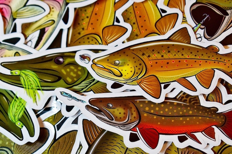 Fish Fin Sticker Stickers Ephemerart /fishart Outdoor Vinyl. - Etsy