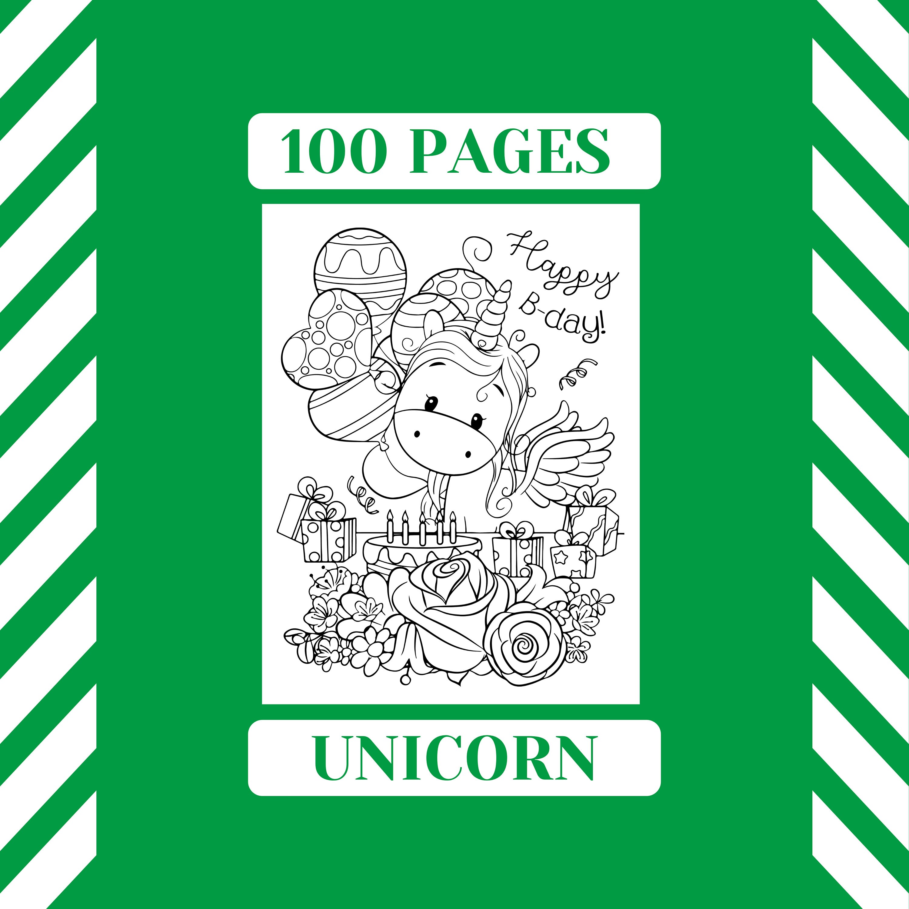 Download KDP Kids Interior: Unicorn Coloring Book For Kids 100 | Etsy