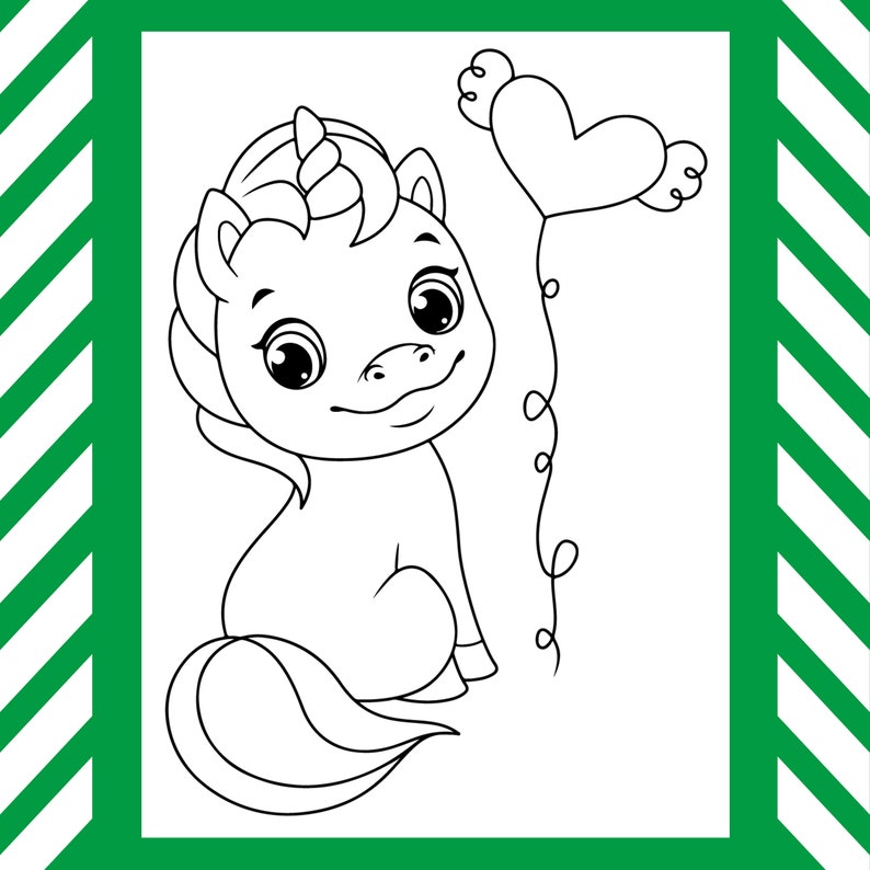 Download Kdp Kids Interior Baby Unicorn Coloring Book For Kids 50 Etsy