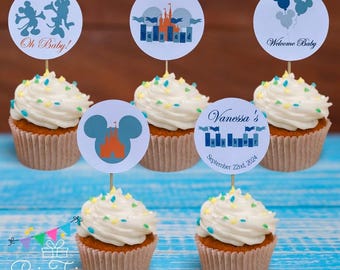 Disneyland inspired Baby Shower cake toppers