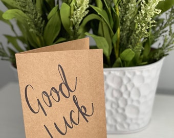 Good Luck Card, Good Luck, Card for Friend, Best of Luck Card, Calligraphy Card