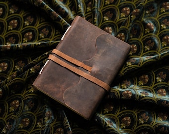 Gepersonaliseerde buffelleer dagboek: handgemaakt reisnotitieboekje