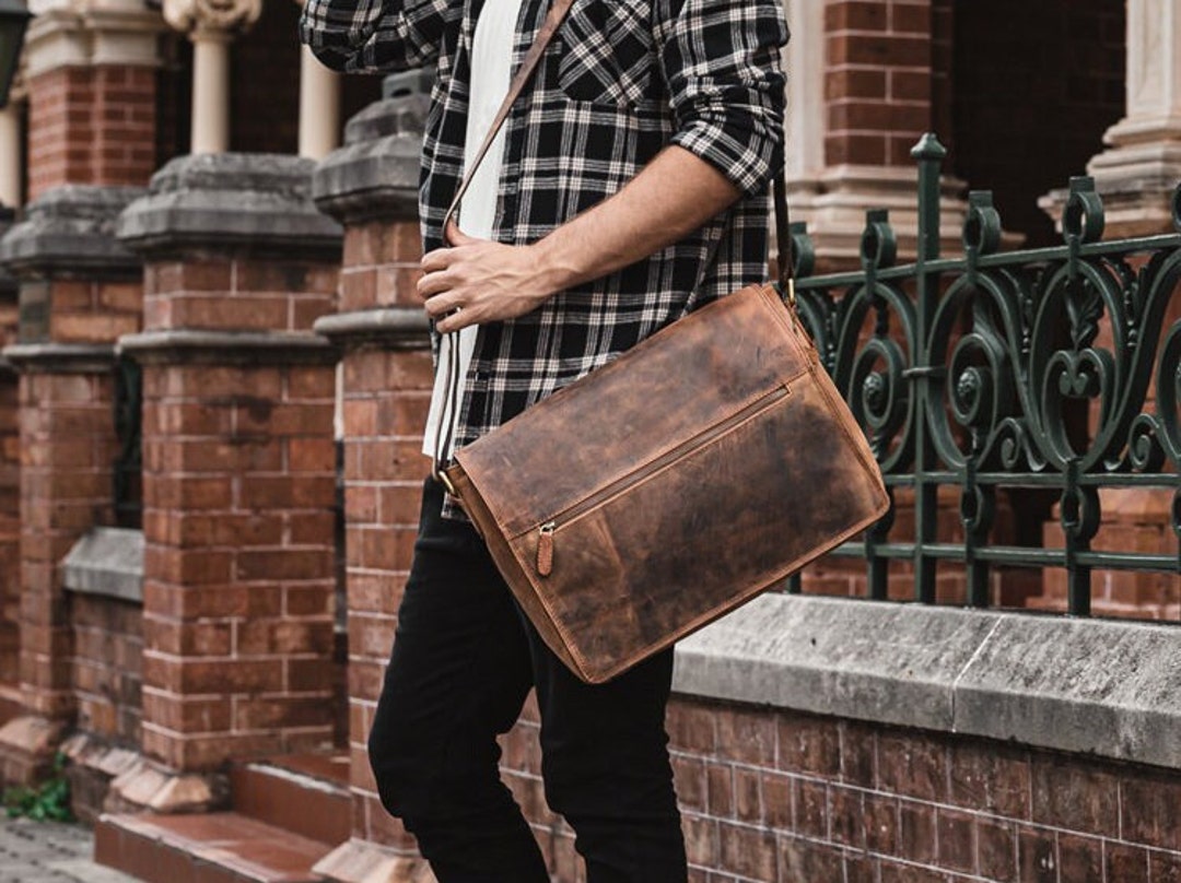 Messenger Bag Leather Crossbody Bag, Personalised Messenger