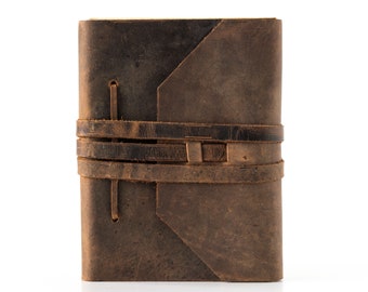 Handgemaakt buffelleer dagboek: vintage reisnotitieboekje (5 x 7)
