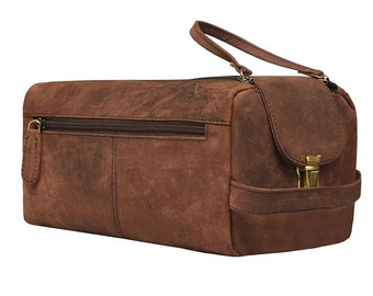Personalized Leather Dopp Kit: Travel Toiletry Bag, Monogram Gift