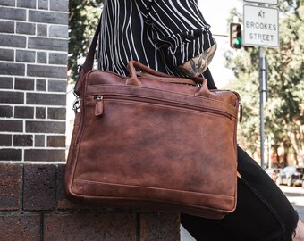 Messenger Bag Mens Leather Messenger Bag Briefcase Satchel Leather College Bag Personalised Leather Bag Personalised Gift
