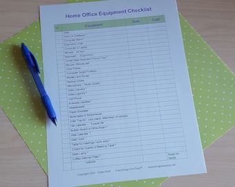 Home Office Equipment and Office Supplies - 2 Checklists