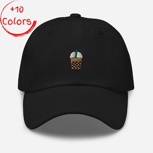 Bubble Tea Dad Hat | Boba Tea Cap | Unisex Adjustable Hat | Gift for lover | Foodie Accessory | Fun Hat Design | BFF Gift | Birthday Gift