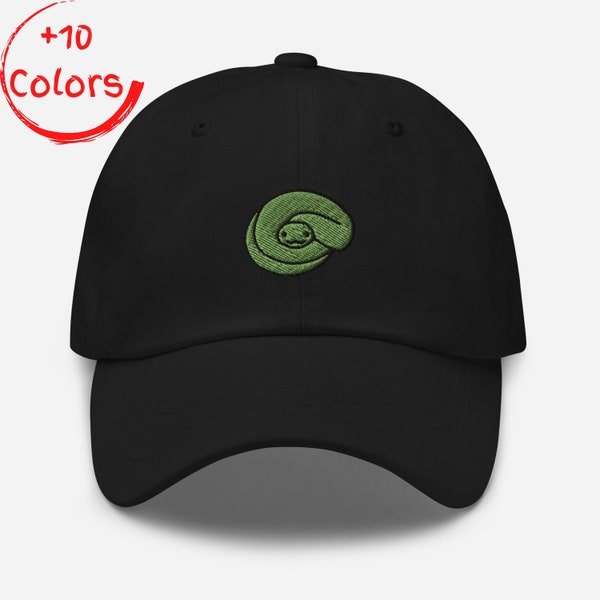 SERPIENTE Sombrero de papá bordado / Regalo de amante de los reptiles / Gorra de entusiasta de la serpiente / Sombrero de estampado de serpiente único / Gorra inspirada en la vida silvestre / Sombrero de fanático de la naturaleza