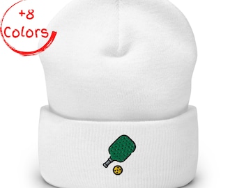 Pickleball Cuffed Beanie | Paddle Sport Hat | Player Gift | Warm Knit Beanie