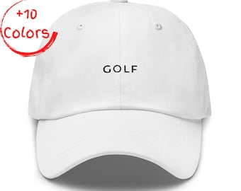Golfvaderhoed | Golfhoed | Cadeau golfliefhebber | Geborduurde golfhoed | Hoed van ongestructureerde katoenkeper