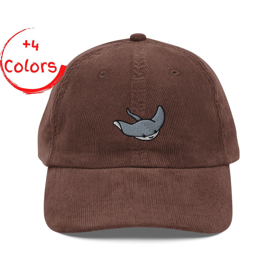 String Ray Hat Stingray Embroidered Corduroy Cap | Ocean Animal Cap | Marine Life Gift ...