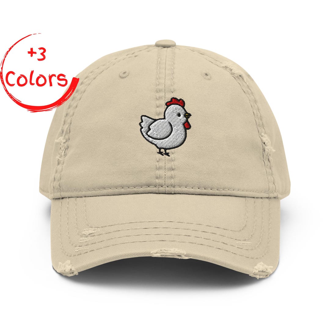 Chicken Embroidered Distressed Hat | Vintage Farm Bird Hat | Poultry ...