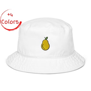 Pear Bucket Hat | Fruit Design Summer Hat | Foodie Gift | Organic Cotton Hat