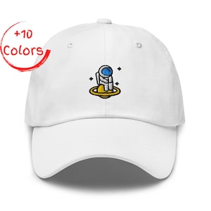 Astronaut Embroidered Dad Hat | Space Explorer Hat | NASA Lover Gift | Unstructured Cotton Twill Hat