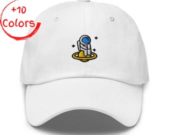 Czapka astronauty z haftem | Czapka odkrywcy kosmosu | Prezent dla miłośnika NASA | Czapka z nieusztywnionej bawełny twill