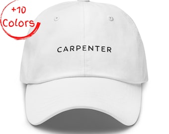 Carpenter Dad Hat | Retro Workwear Cap | Embroidered Tradesman Font | Classic Cotton Golf Hat | Cool Handyman Gift | Unisex Baseball Cap