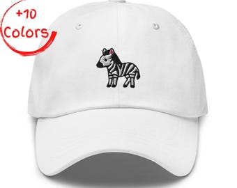 Zebra Dad Hat | Safari Animal Hat | African Wildlife Gift | Unstructured Cotton Twill Hat