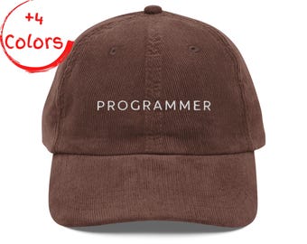 Czapka programisty z haftem | Czapka inżyniera oprogramowania | Prezent z motywem vintage dla programisty | Czapka zawodowca