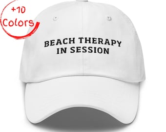 Beach Therapy In Session Hat | Funny Summer Gift | Ocean Lover Dad Cap | Vacation Present | Beach Day Embroidery