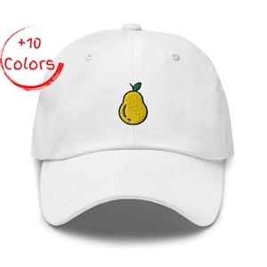 Pear Dad Hat | Fruit Design Hat | Foodie Gift | Unstructured Cotton Twill Hat
