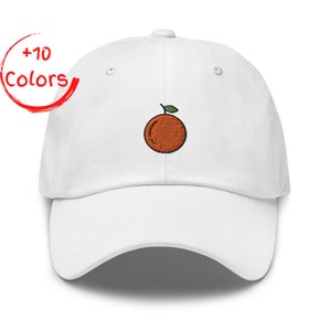 Orange Embroidered Hat | Citrus Fruit Cap | Adjustable Baseball Cap | Unique Summer Hat | Fun and Trendy Hat | Fruit Lover&#39;s Gift