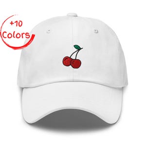 Cherry Dad Hat | Fruit Design Hat | Foodie Gift | Unstructured Cotton Twill Hat