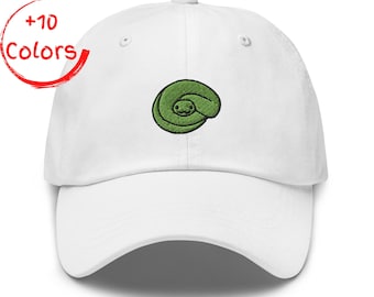 Snake Embroidered Dad Hat | Reptile Animal Hat | Serpent Lover Gift | Unstructured Cotton Twill Hat