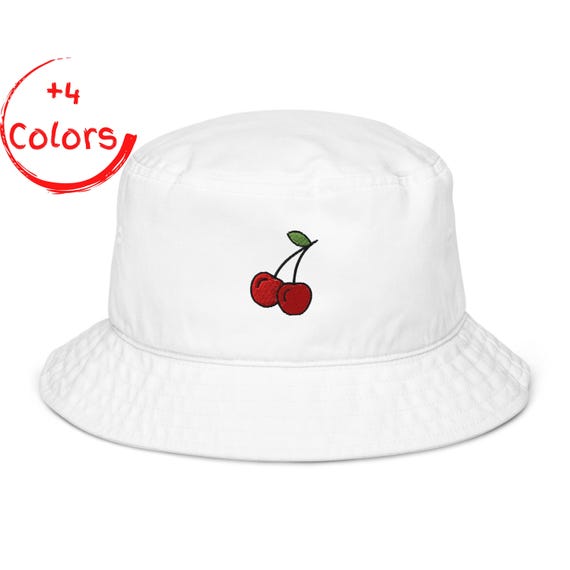 Cherry Bucket Hat | Fruit Design Summer Hat | Foodie Gift  display picture 3
