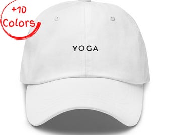 Yoga Dad Hat | Retro Meditate Cap | Embroidered Yoga Font | Classic Cotton Golf Hat | Cute Namaste Gift | Unisex Baseball Cap