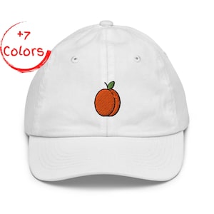 Cappellino Apricot Youth / Cappellino con frutta per bambini / Design alimentare / Cappellino in twill di cotone biolavato