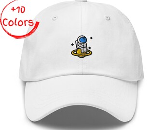 Vaderhoed astronaut | Space Explorer-pet | Cadeau maanlanding | Hoed van ongestructureerde katoenkeper