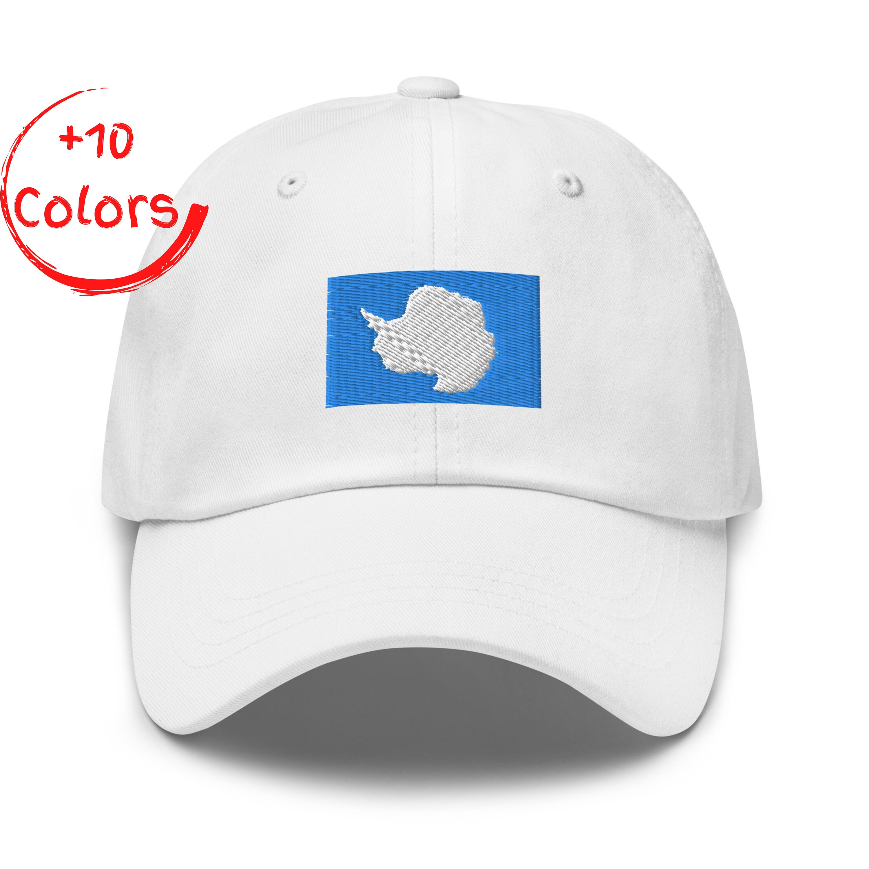 Vaderhoed met vlag ANTARCTICA | Geborduurde baseballpet | Cadeau reisliefhebber | Unieke hoed met vlag Antarctica | Op avontuur geïnspireerde pet