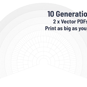 Family Tree - 10 Gen Blank Fan Chart - 2 versions - Ready to print - Vector Digital File