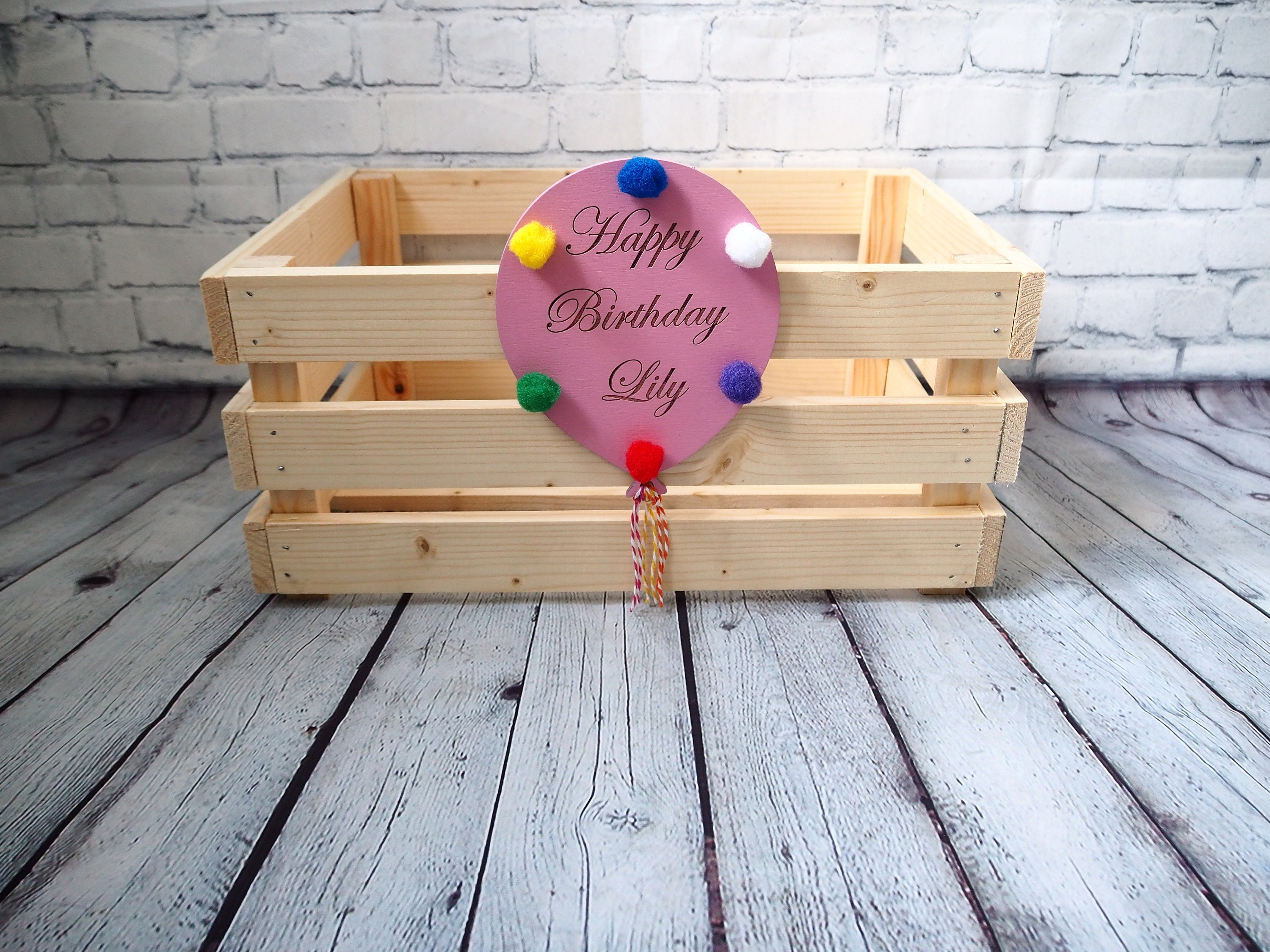 PERSONALISED BIRTHDAY CRATE wooden storage box birthday Etsy